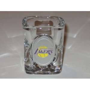 LOS ANGELES LAKERS Team Logo SHOT GLASS with Pewter Logo  