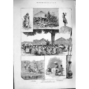   1887 BOTSWANA BECHUANALAND AFRICA BAROLONG GIRL KRAAL