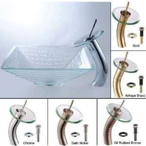  Kraus Square Clear Alexandrite Glass Vessel Sink with 
