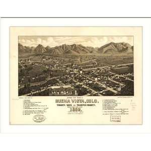 Historic Buena Vista, Colorado, c. 1882 (L) Panoramic Map Poster Print 