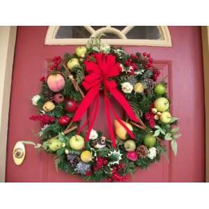  Home for Christmas Holiday Fruit and Spice Wreath 24 