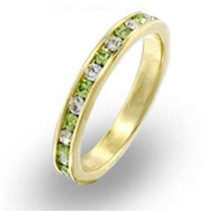  Jewelry   Peridot Swarovski Gold Tone Bridal Ring SZ 10 Jewelry