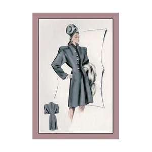  Charcoal Dressy Coat 12x18 Giclee on canvas