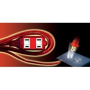  12 ft. 3 Outlet Designer Household Extension Cord, RED 