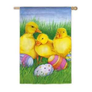  Garden Size Flag, Easter Eggs & Baby Ducks Patio, Lawn & Garden