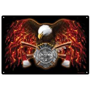    Eagle Firefighter Rescue Vintage Metal Sign