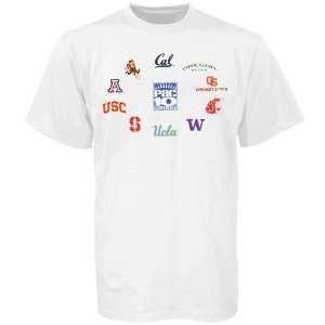 Pac 10 Conference Youth White School Logos T shirt  Sports 
