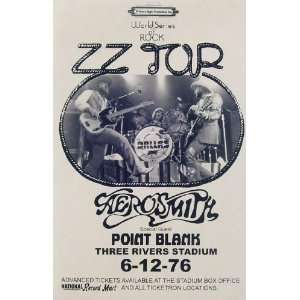  ZZ Top with Aerosmith 1976 Concert Sheet 11 X 17 