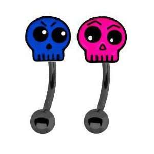   16G (1.2MM) 5/16 Pink Skull Eyebrow Ring   Sold Individually Jewelry