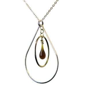  Beer Bottle Brown 18 Sundrop Pear Necklace, recycled 