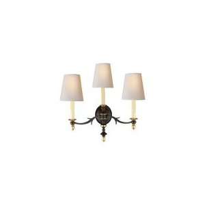 Thomas OBrien Chandler Three Light Sconce in Rust and Hand Rubbed 