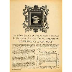  1963 Ad Salada Tea Company Coffeeholics Anonymous Kit 