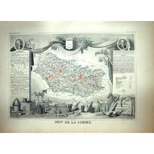  French Antique Map Levasseur C1845 De La Somme Amiens 