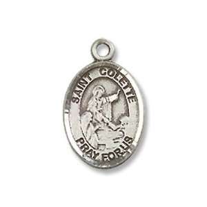   Silver St. Colette Pendant Sterling Silver Lite Curb Chain Jewelry