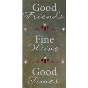  Good Friends, Fine Wine 12 x 6 MasterStone   Swarovski 