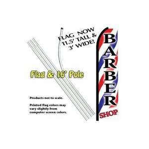 BARBER SHOP Feather Banner Flag Kit (Flag & Pole)