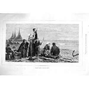   1876 FatherS Coming Dutch Family Waiting Shore Boat