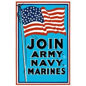  Join Army Navy Marines Military Poster
