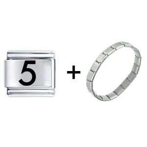  Number Five Italian Charm Pugster Jewelry