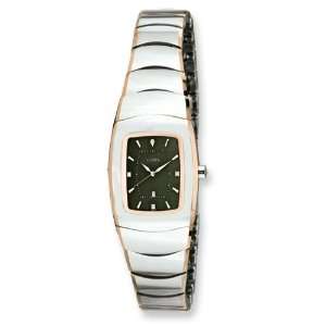   Ladies Chisel Tungsten with Rose Gold Plated Edge/Gray Watch Jewelry