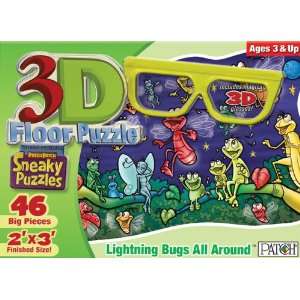  Patch 3D Sneaky Floor Puzzle Lightning Bugs All Around Toys & Games