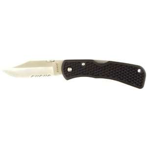 RUKO 3 Inch Clip Point Serrated Blade Folding Knife with Nylon Handle 