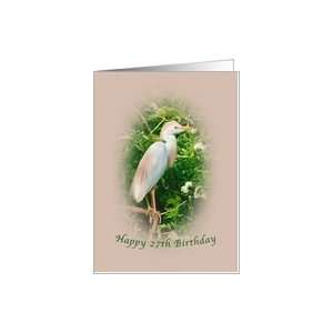  27th Birthday Card with Cattle Egret Card Toys & Games