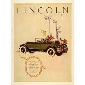 1925 Ad Lincoln Club Roadster Convertible Car Motor 