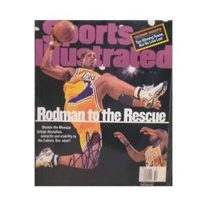   Rodman autographed Sports Illustrated Magazine (Los Angeles Lakers