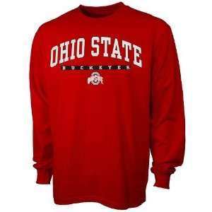  Ohio State Buckeyes Scarlet Mascot Long Sleeve T shirt 
