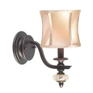   Weathered Bronze Finish 1 Light Iron Wall Sconce with Glass Ornament