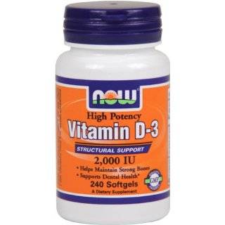 NOW Foods Vitamin D 3, 2000 I.U., 240 Softgels