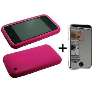 Hot Pink Silicone Soft Skin Case Cover for iPhone 3G ***BUNDLE WITH 