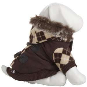  Pet Life Hooded Dog Sweat Jacket Small Brown