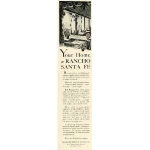  1930 Ad Rancho Santa Fe California Real Estate Residency 