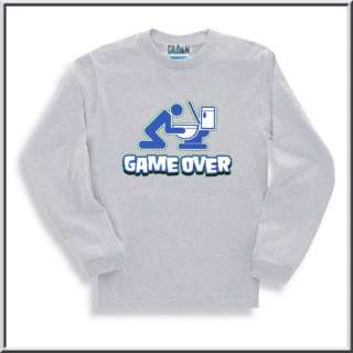 Game Over Funny Drinking Puking Shirt S XL,2X,3X,4X,5X  