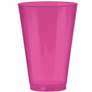   By Amscan Bright Pink 14 oz. Premium Plastic Cups 