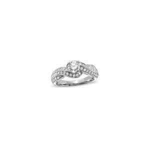 ZALES Diamond Pave Swirl Engagement Ring in 14K White Gold 1 CT. T.W 