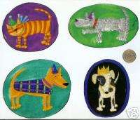 DOGS AND CATS FABRIC APPLIQUES   4 PCS.  