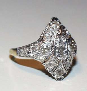 Platinum Gold Edwardian Diamond Antique Delicate Ring  