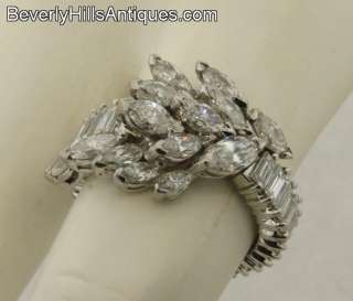 Exquisite Vintage 3 Plus Carats Diamonds Platinum Designer Ring  