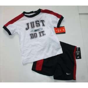 Nike Baby/Infant Boy/Girl 2 Piece Short/Shirt Set 12 Months Black/Red 