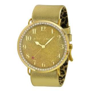 Betsey Johnson Womens BJ2166 Multi Strap Gold Case Watch Set 
