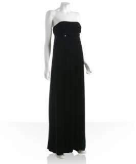 Vera Wang Lavender Label navy velvet strapless empire gown   
