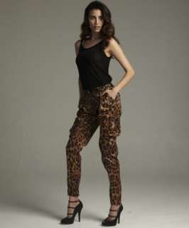 Dolce & Gabbana leopard print pleated cargo pocket skinny pants