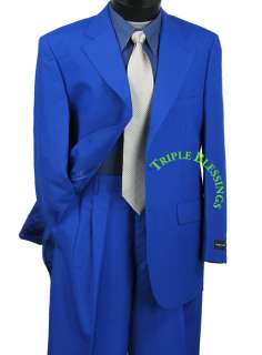 SHARP 2pc MEN 3B DRESS SUIT ROYAL BLUE 36S 48L cta  