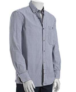French Connection thistle check cotton Ross button front shirt