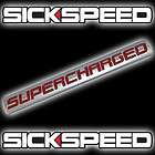 CHROME/RED METAL SUPERCHARGED SUPER CHARGED ENGINE MOTOR SWAP EMBLEM 