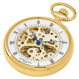 Charles Hubert, Paris Gold Plated Open Face Mechanical Pocket Watch 