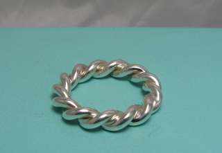AUTHENTIC TIFFANY & Co. STERLING SILVER ROPE RING SIZE 5  